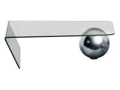 Mesa de centro de cristal templado y de acero MUNDO