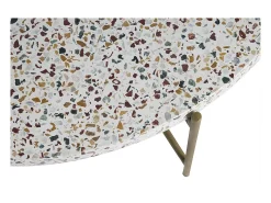 Mesa de centro de diseño redonda en terrazo y metal dorado 55 cm diám. MEZZO