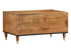 Mesa de centro de madera maciza de mango 80x50x40 cm