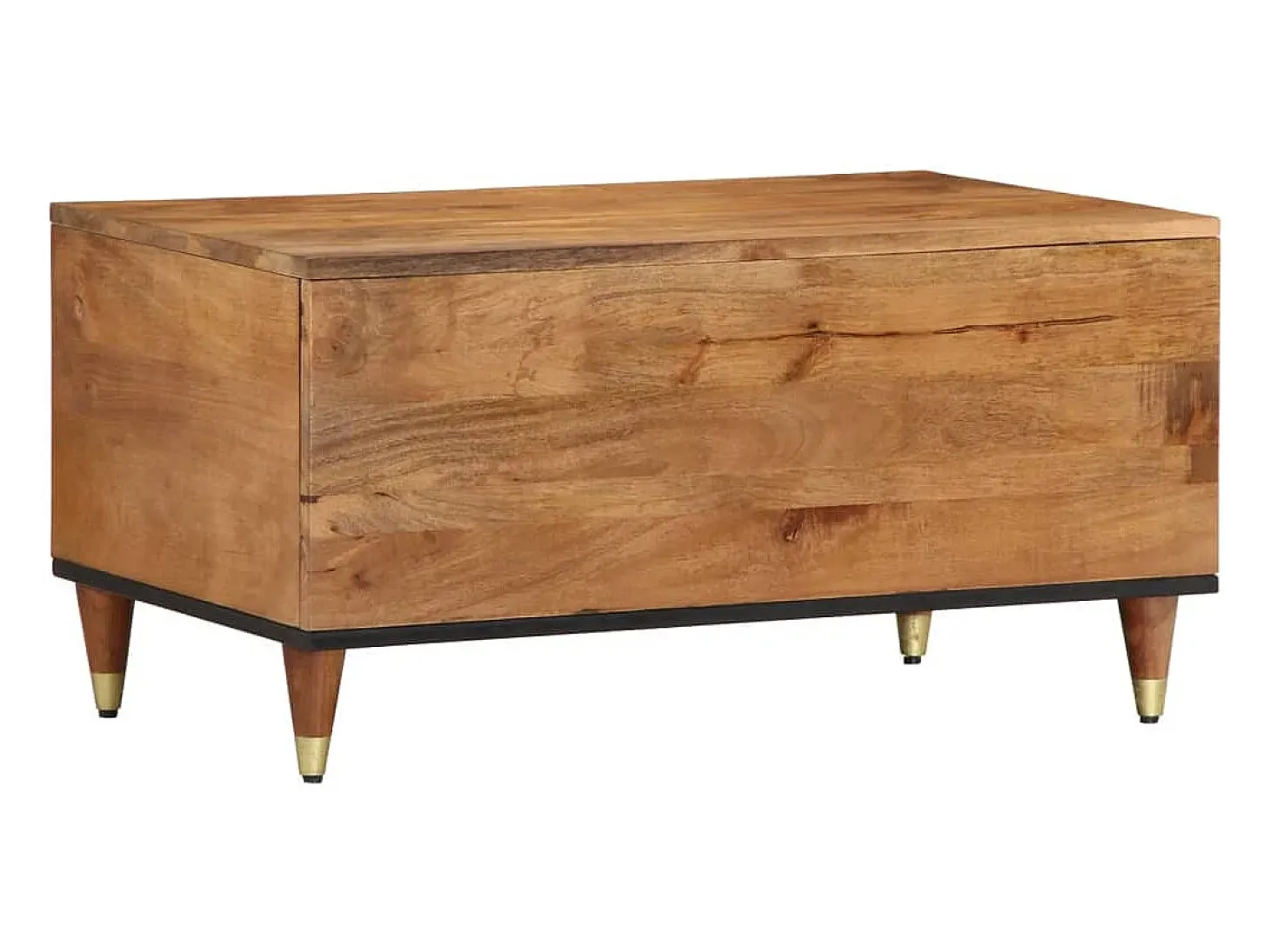 Mesa de centro de madera maciza de mango 80x50x40 cm