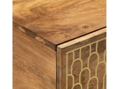 Mesa de centro de madera maciza de mango 80x50x40 cm