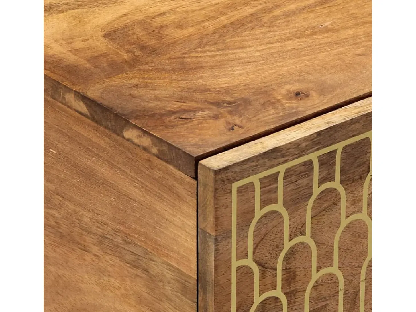 Mesa de centro de madera maciza de mango 80x50x40 cm