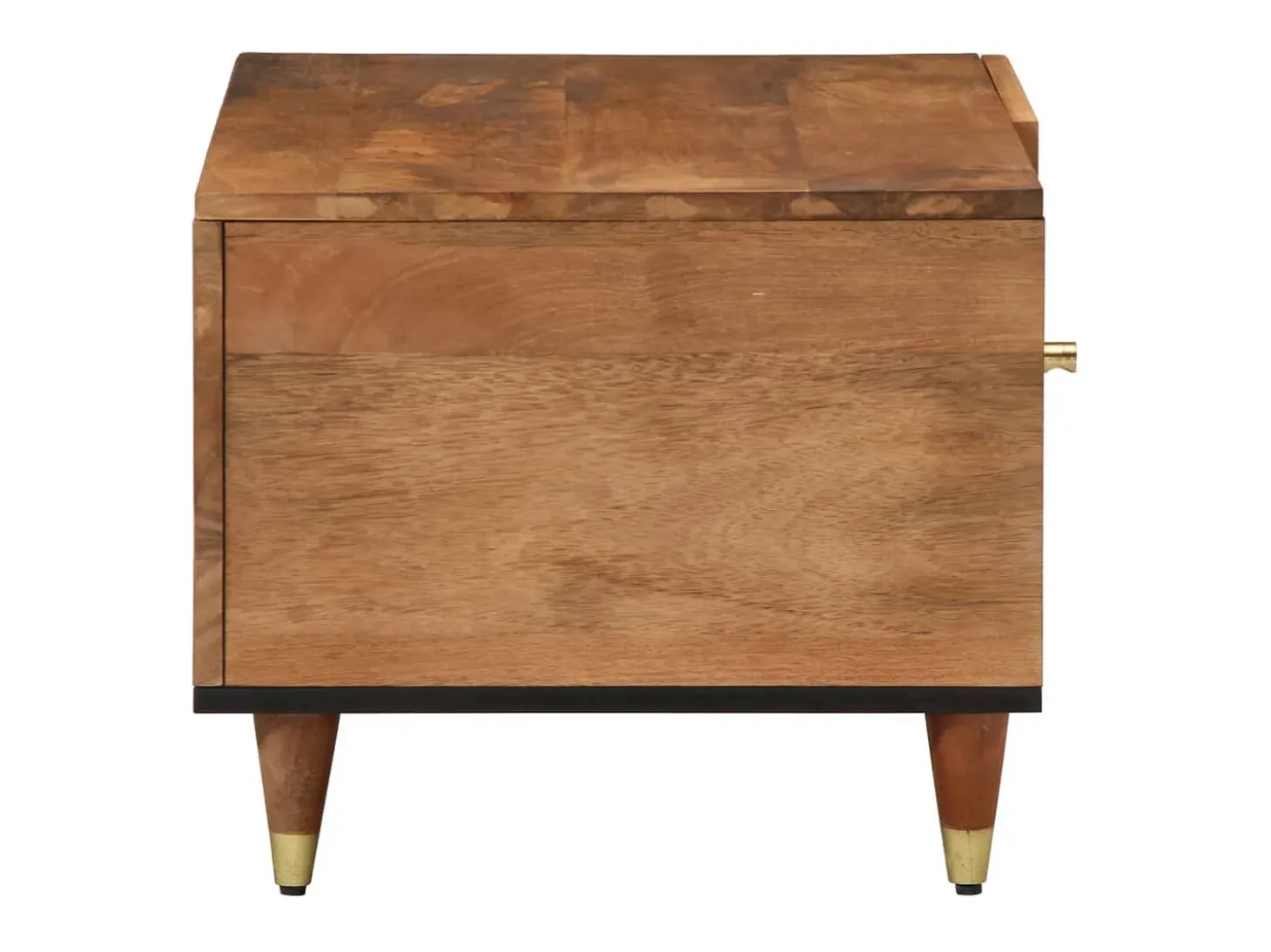 Mesa de centro de madera maciza de mango 80x50x40 cm