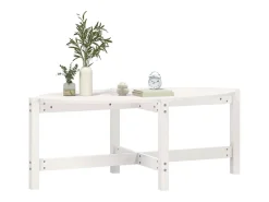 Mesa de centro de madera maciza de pino blanco 118x63x45 cm