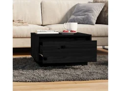 Mesa de centro de madera maciza de pino negro 55x56x32 cm
