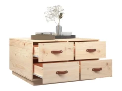 Mesa de centro de madera maciza de pino 80x80x45 cm