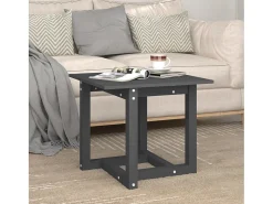Mesa de centro de madera maciza de pino gris 50x50x45 cm ES68607