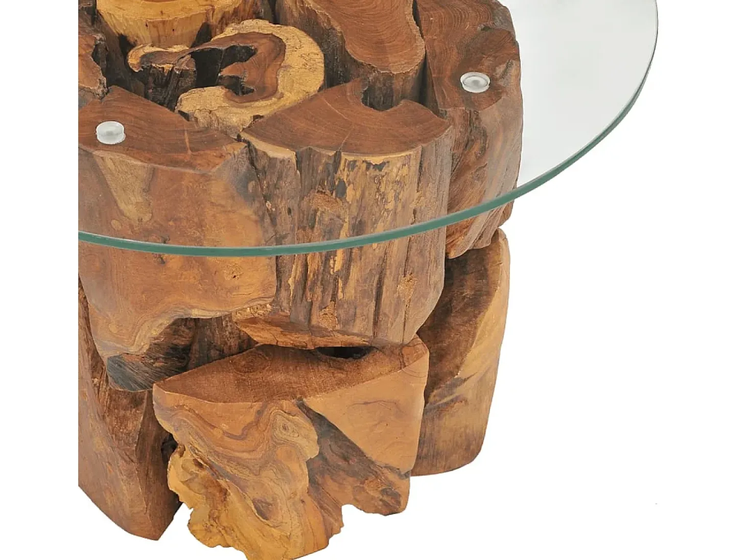 Mesa de centro de madera flotante de teca maciza 60 cm