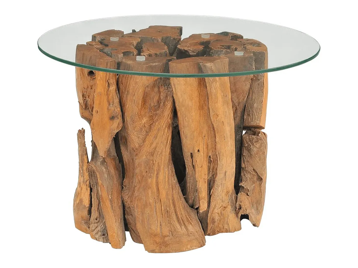 Mesa de centro de madera flotante de teca maciza 60 cm
