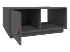 Mesa de centro de madera maciza de pino gris 80x50x35,5 cm