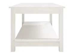 Mesa de centro de madera maciza de pino blanco 110x55x45 cm