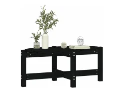 Mesa de centro de madera maciza de pino negro 87x48x35 cm