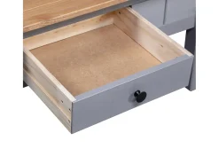 Mesa de centro de madera de pino estilo Panamá gris 100x60x45cm