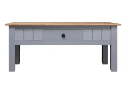Mesa de centro de madera de pino estilo Panamá gris 100x60x45cm