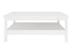 Mesa de centro de madera maciza de pino blanco 100x100x40 cm