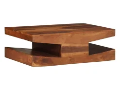 Mesa de centro de madera maciza 90x60x30 cm acacia