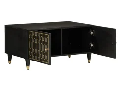 Mesa de centro de madera maciza de mango 80x50x40 cm