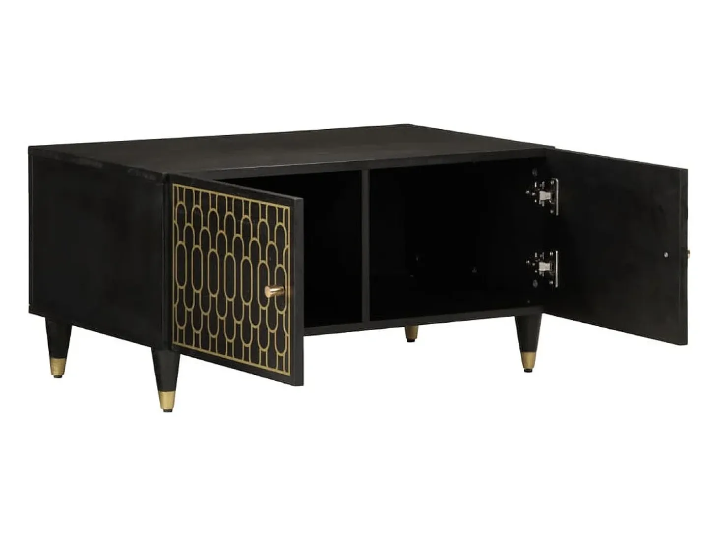 Mesa de centro de madera maciza de mango 80x50x40 cm