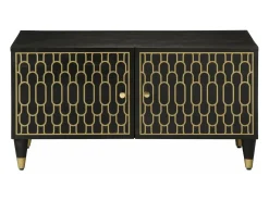 Mesa de centro de madera maciza de mango 80x50x40 cm