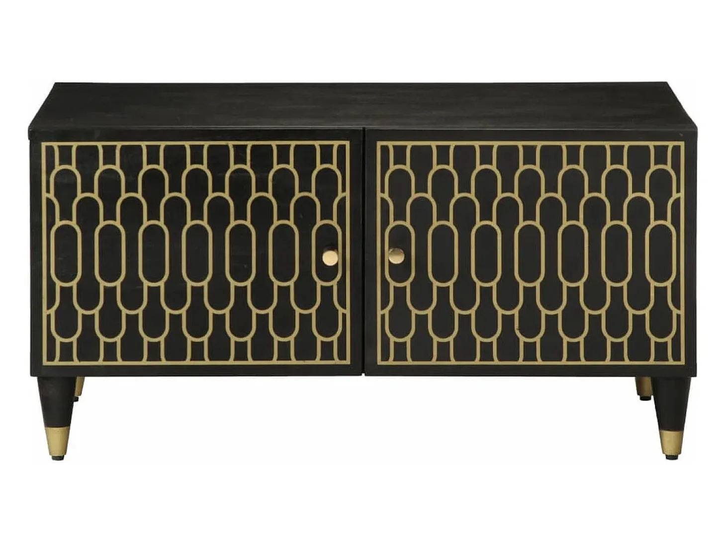 Mesa de centro de madera maciza de mango 80x50x40 cm