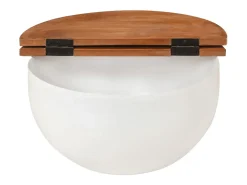 Mesa de centro de madera maciza reciclada blanca 50x27 cm