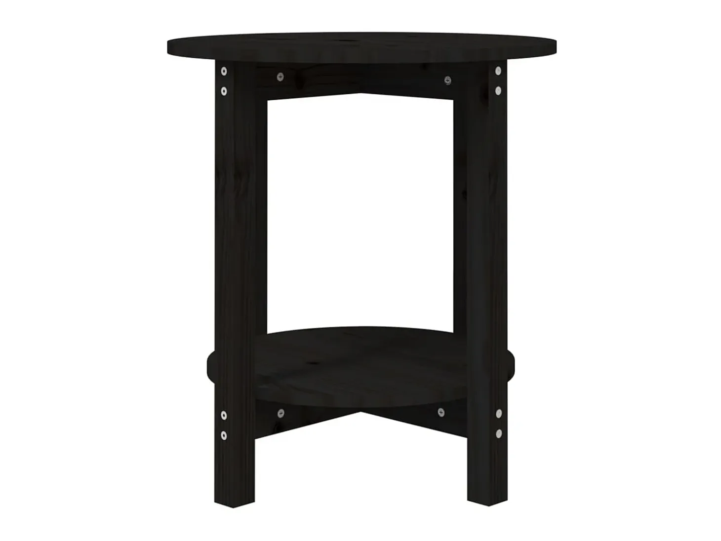 Mesa de centro de madera maciza de pino negro Ø55x60 cm ES23341