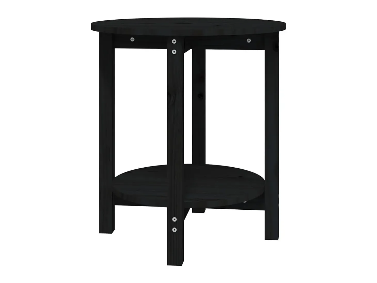 Mesa de centro de madera maciza de pino negro Ø55x60 cm ES23341