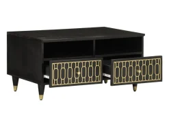 Mesa de centro de madera maciza mango 80x54x40 cm