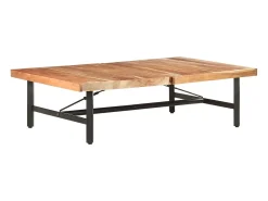 Mesa de centro de madera maciza de acacia 142x90x42 cm