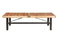 Mesa de centro de madera maciza de acacia 142x90x42 cm