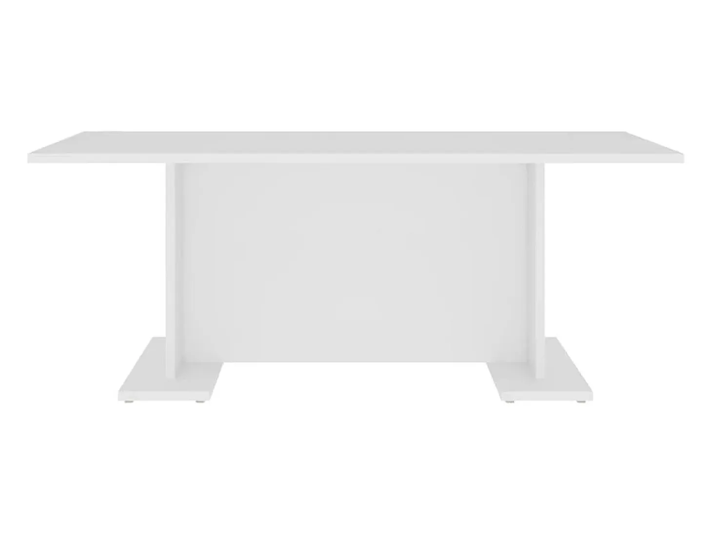 Mesa de centro de madera contrachapada blanco 103,5x60x40 cm