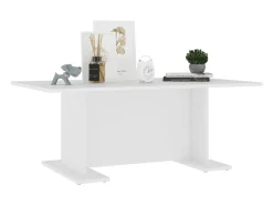Mesa de centro de madera contrachapada blanco 103,5x60x40 cm