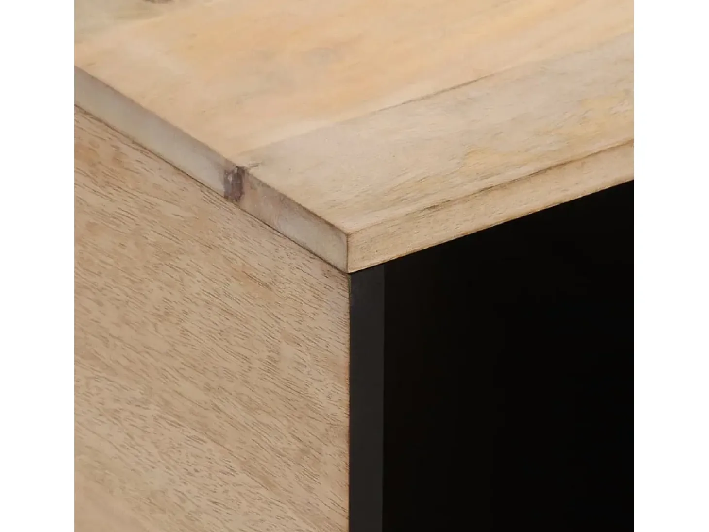 Mesa de centro de madera maciza de mango 80x50x40 cm