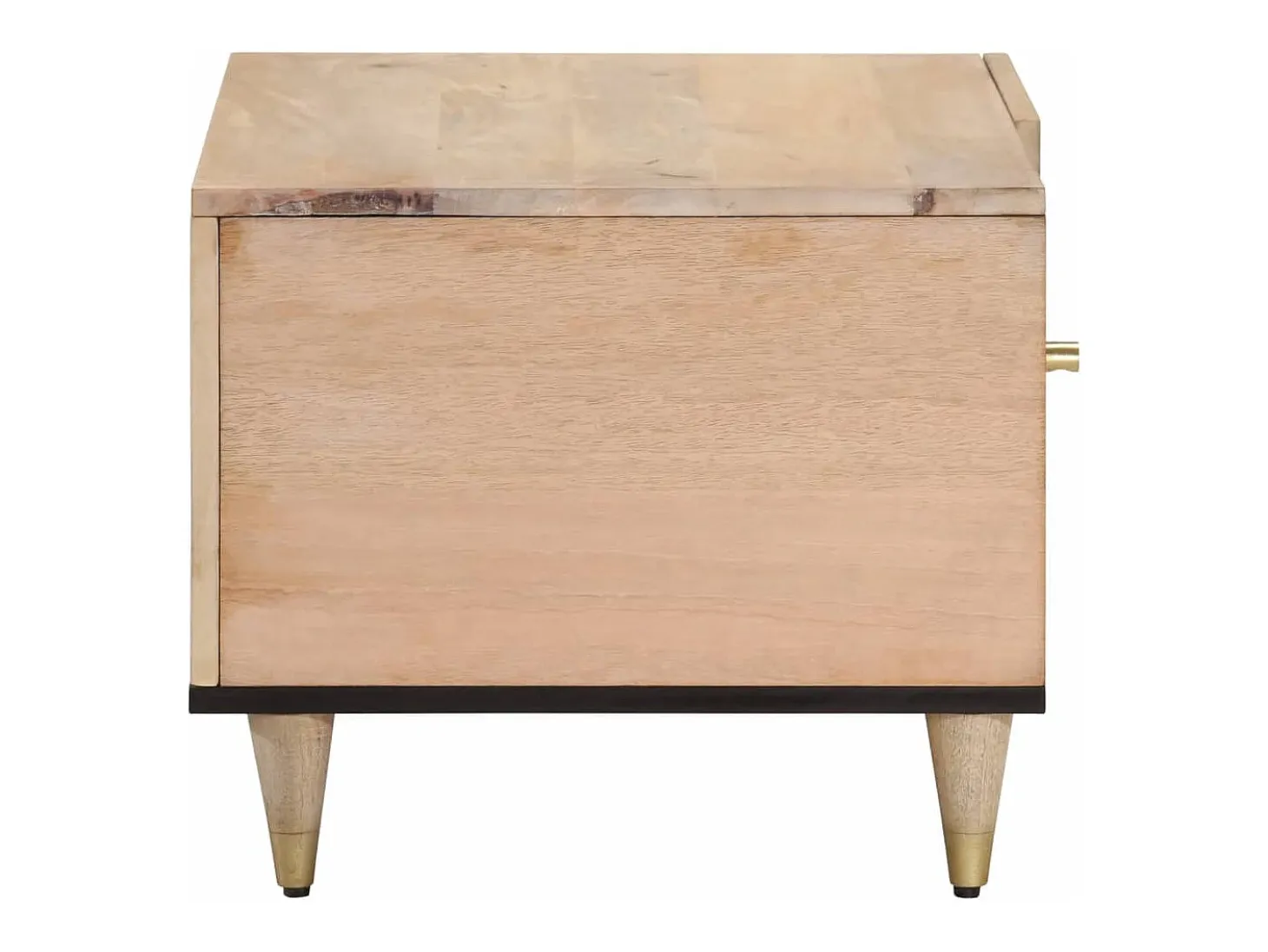 Mesa de centro de madera maciza de mango 80x50x40 cm