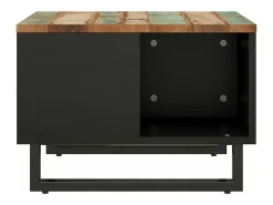 Mesa de centro de madera maciza reciclada 60x50x35 cm