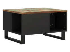 Mesa de centro de madera maciza reciclada 60x50x35 cm