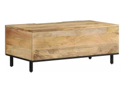 Mesa de centro de madera maciza mango 100x54x40 cm