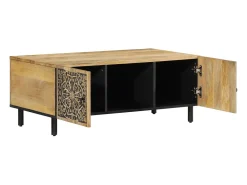 Mesa de centro de madera maciza mango 100x54x40 cm