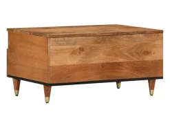 Mesa de centro de madera maciza mango 80x54x40 cm