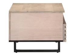Mesa de centro de madera maciza de mango 80x55x40 cm