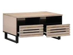 Mesa de centro de madera maciza de mango 80x55x40 cm