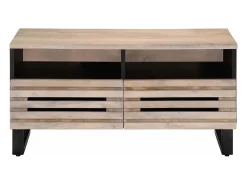 Mesa de centro de madera maciza de mango 80x55x40 cm