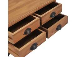 Mesa de centro de madera de teca maciza 68x68x30 cm