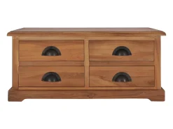 Mesa de centro de madera de teca maciza 68x68x30 cm