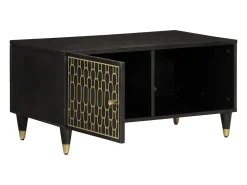 Mesa de centro de madera maciza de mango 80x50x40 cm