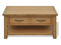 Mesa de centro de madera maciza de roble 88x53x45 cm