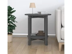 Mesa de centro de madera maciza de pino gris Ø55x60 cm ES37662
