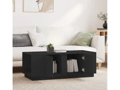 Mesa de centro de madera maciza de pino negro 110x50x40 cm