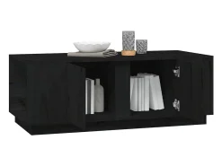 Mesa de centro de madera maciza de pino negro 110x50x40 cm