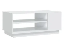 Mesa de centro de madera de ingeniería blanca 102x55x43 cm